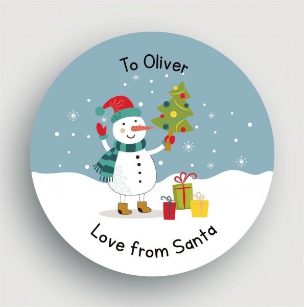 24 Personalised Christmas Stickers SSC13