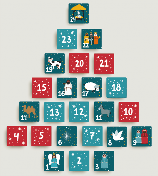 WHOLESALE!  Advent Calendar Stickers. 1 per sheet
