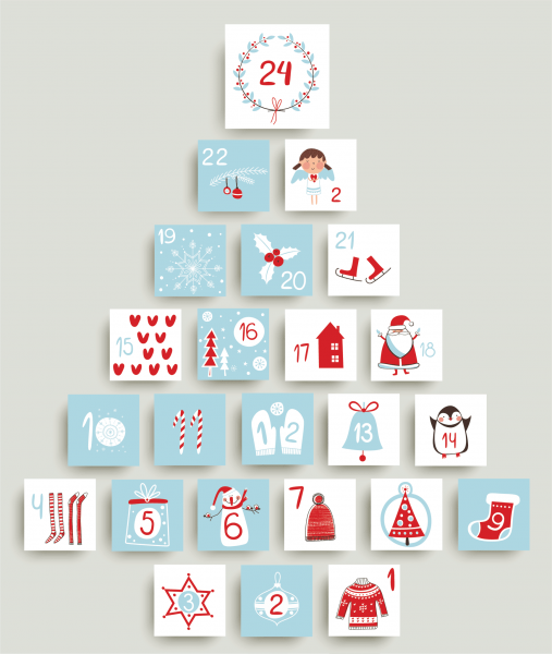 WHOLESALE!  Advent Calendar Stickers. 1 per sheet