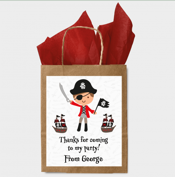 10 Stickers for Party Bags - Pirate (2)