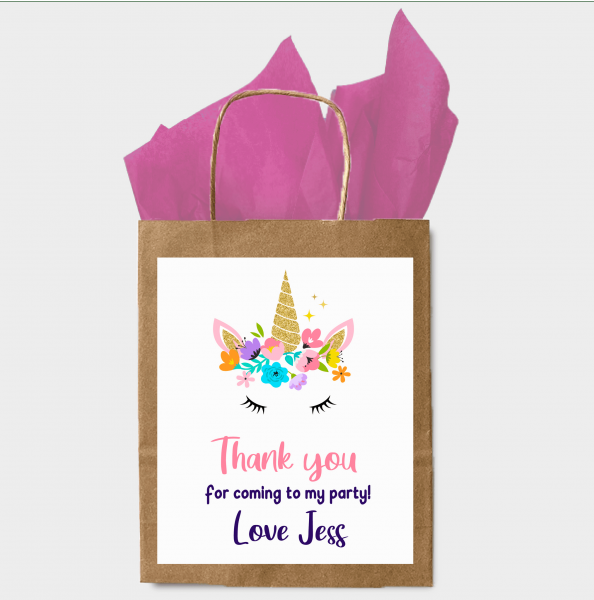 10 Stickers for Party Bags - Unicorn (3)