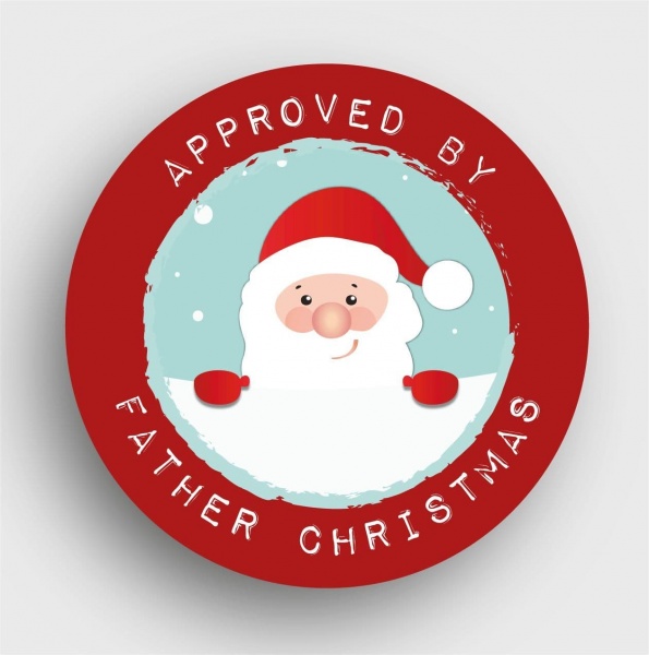 24 Approved By Father Christmas Stickers