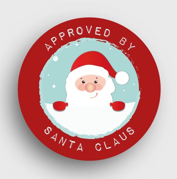 24 Approved By Santa Claus Stickers