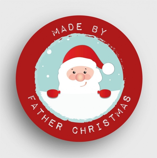24 Made By Father Christmas Stickers