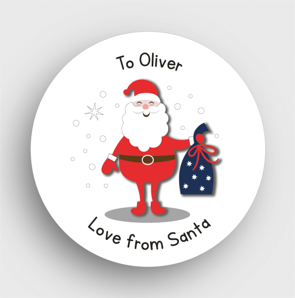 24 Personalised Christmas Stickers Mixed (white)