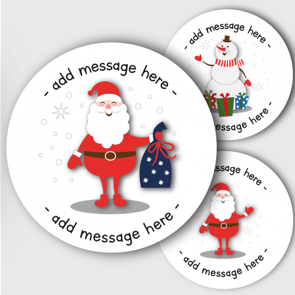 24 Personalised Christmas Stickers Mixed (white)