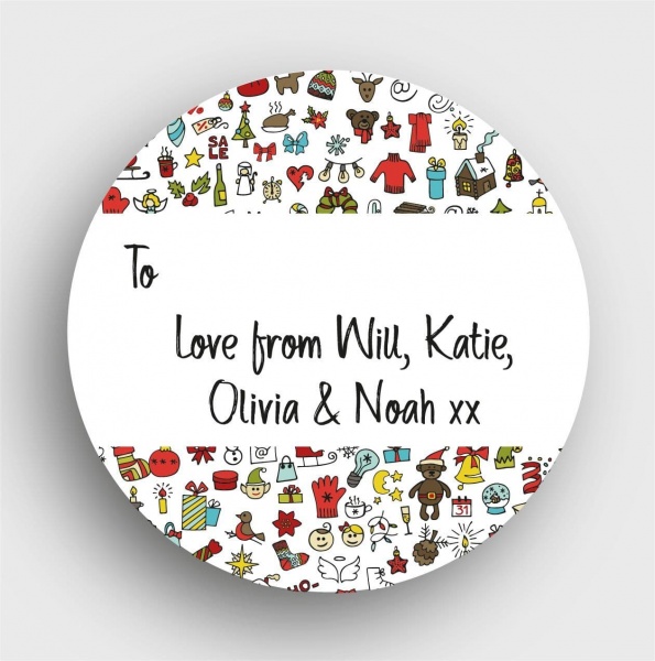 24 Personalised Christmas Stickers SS08