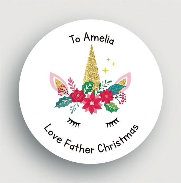 24 Personalised Christmas Stickers SS16