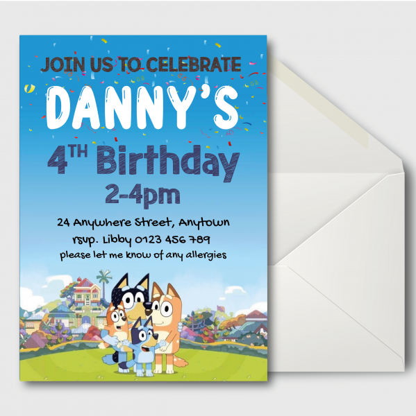 Bluey Invitations