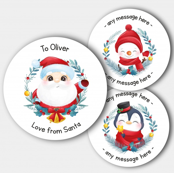 24 Personalised Christmas Stickers Mixed SS25