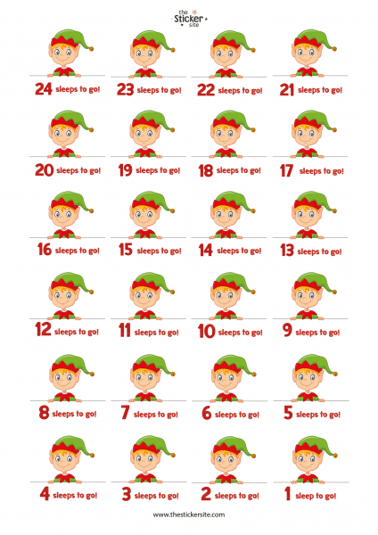 Advent Calendar Stickers - Elf