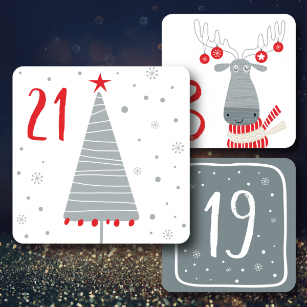 Advent Calendar Stickers - Grey mixture -