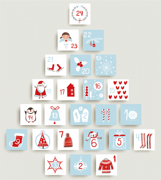 Advent Calendar Stickers - Pale Blue -
