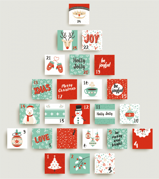 Advent Calendar Stickers - Red Mixture -