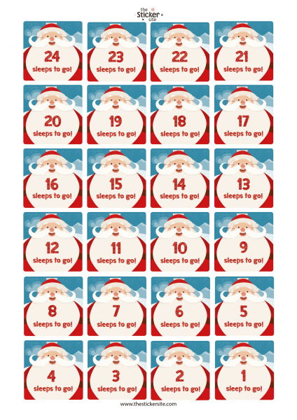 Advent Calendar Stickers - Santa's Countdown!