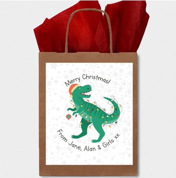 LARGE Sticker - Christmas Dino