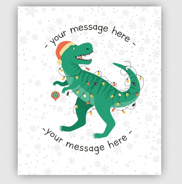 LARGE Sticker - Christmas Dino