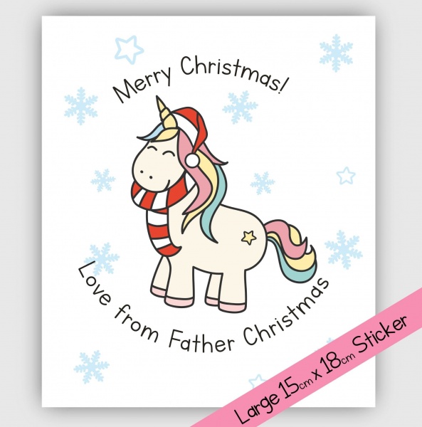 LARGE Sticker - Festive Unicorn