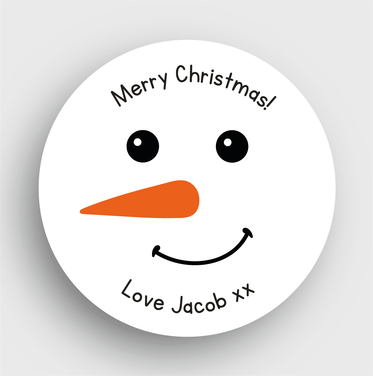 24 Personalised Christmas Stickers Snowman