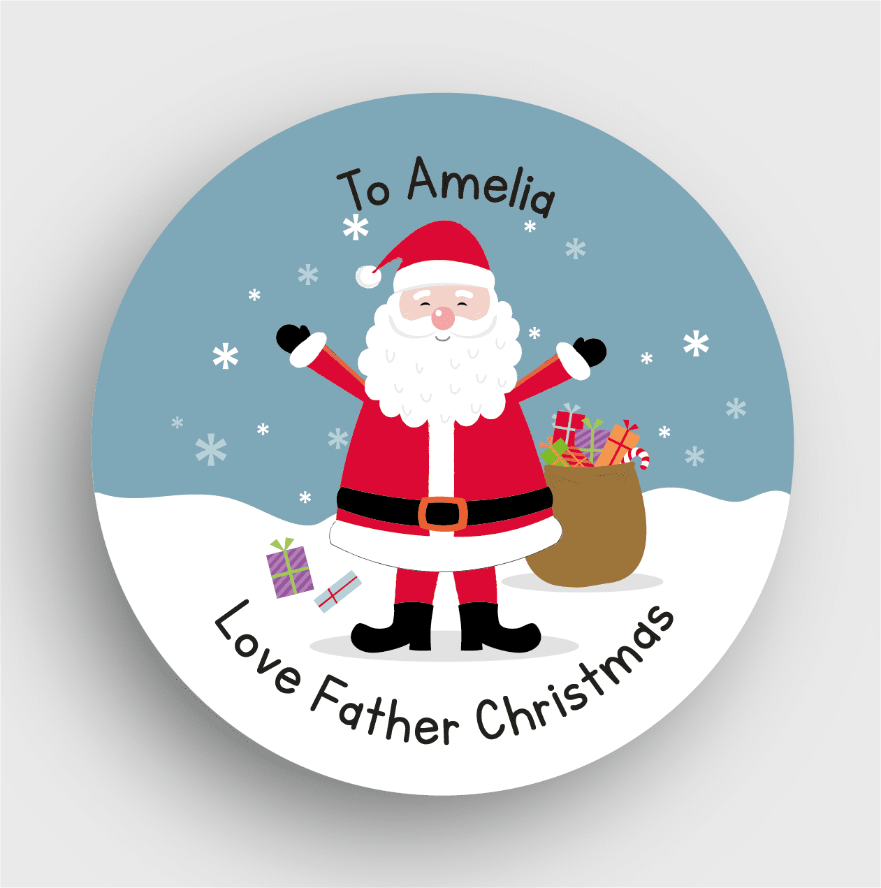 24 Personalised Christmas Stickers SSC01 - thestickersite.com