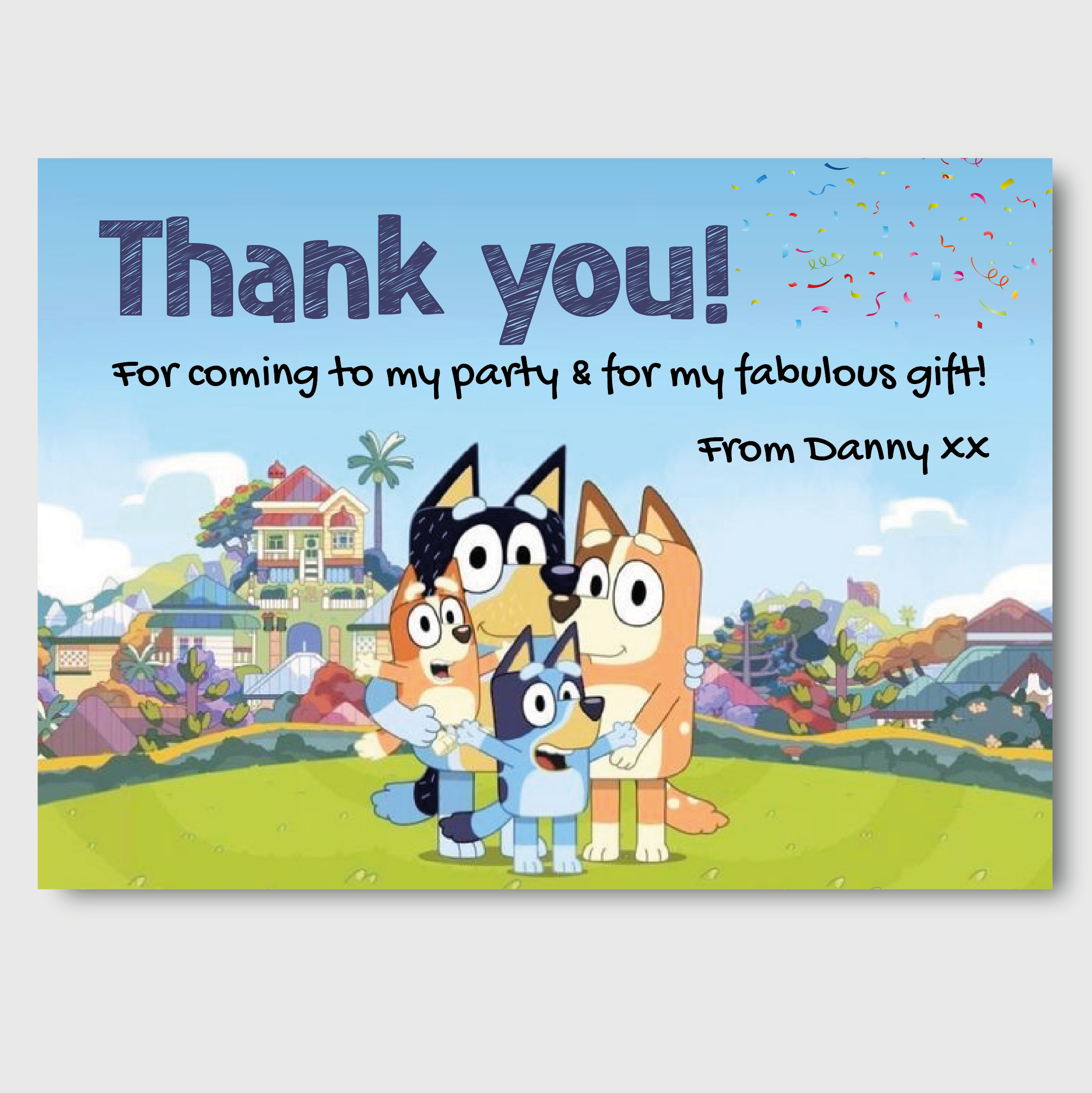 10 Bluey Thank You Postcards