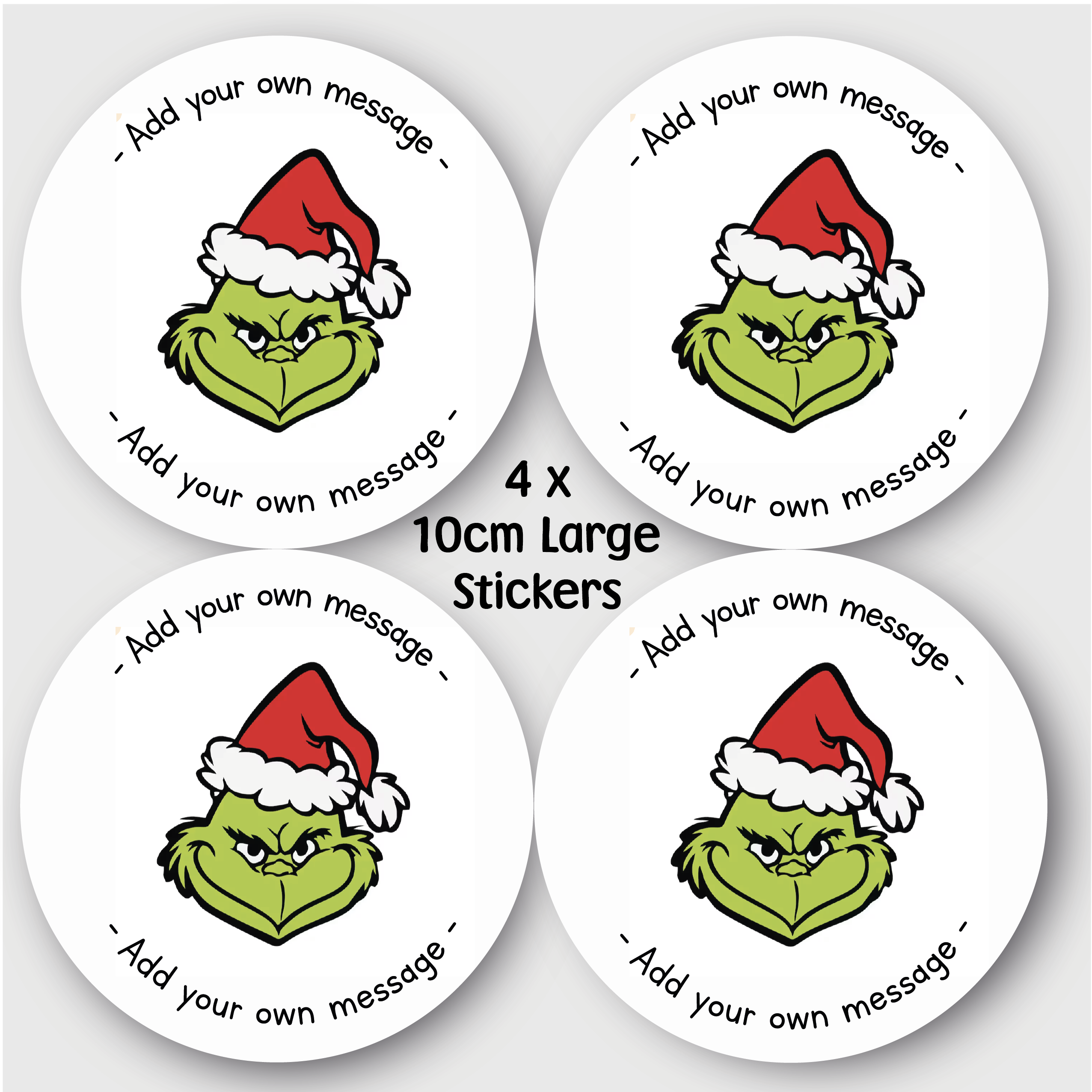 4 Large Personalised Christmas Stickers