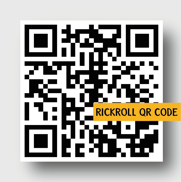  (5 Pack) Rick Roll QR Code Sticker - Never Going to