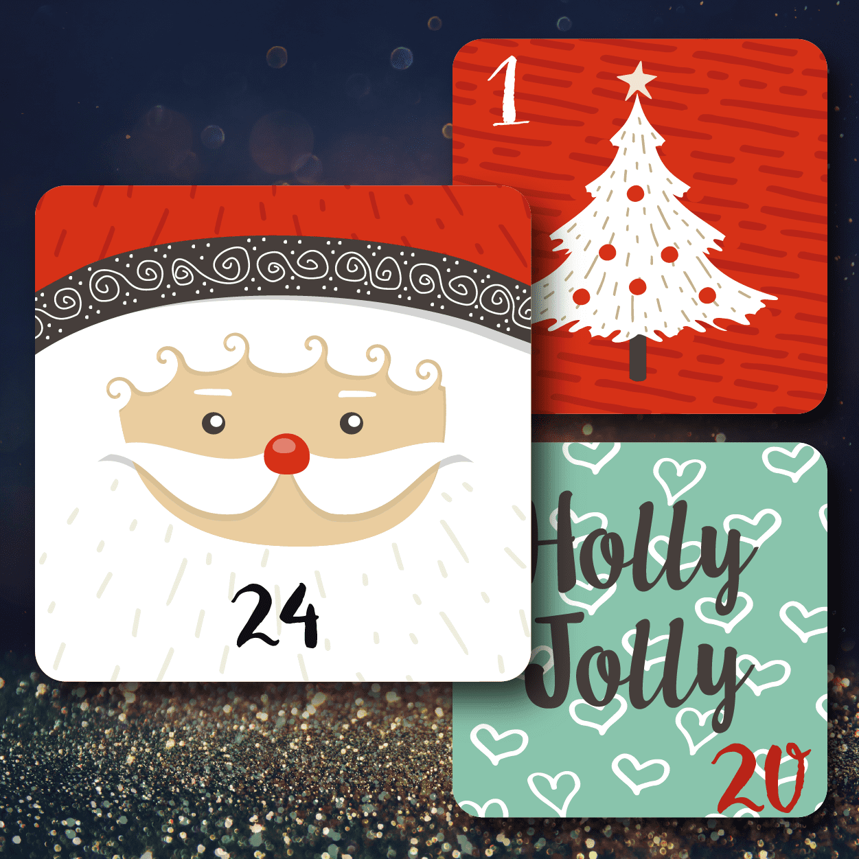 Advent Calendar Stickers - Red Mixture -