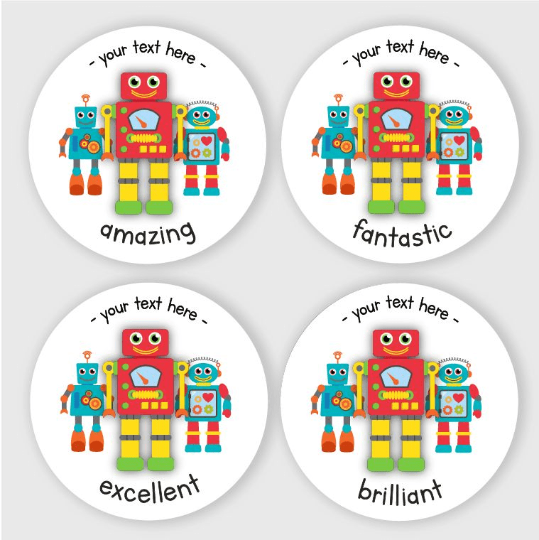 Personalized Robot Stickers, Robot Birthday Party, Robot Party Favor  Stickers, Customized Birthday Party Favor Thank You Stickers 