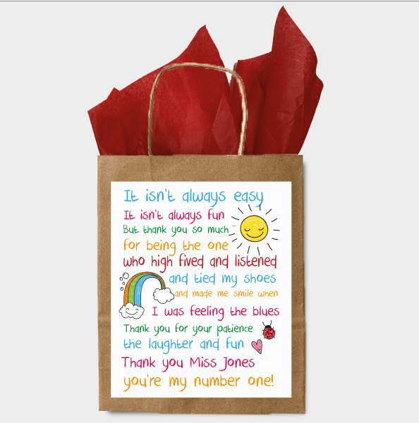 Personalised Paper Gift Bag - Teacher (1)