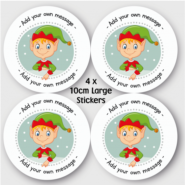 4 Extra Large Personalised Stickers Elf SS20