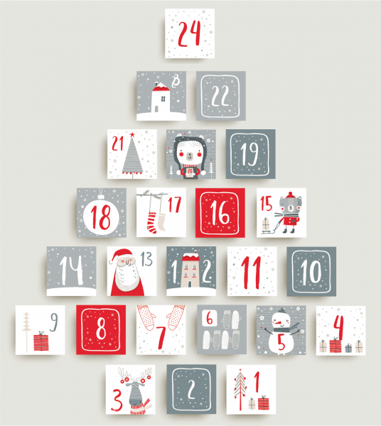 WHOLESALE!  Advent Calendar Stickers. 1 per sheet